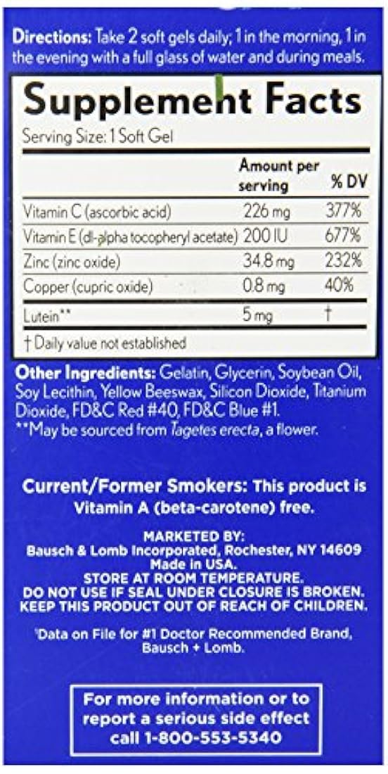 PreserVision AREDS Lutein Eye Vitamina & Mineral Suplemento