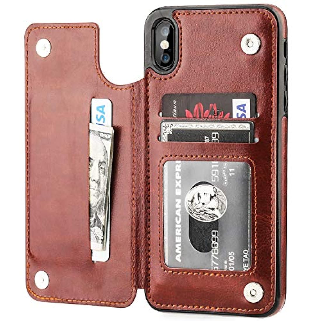 OT ONETOP - Funda tipo cartera para iPhone Xs Max