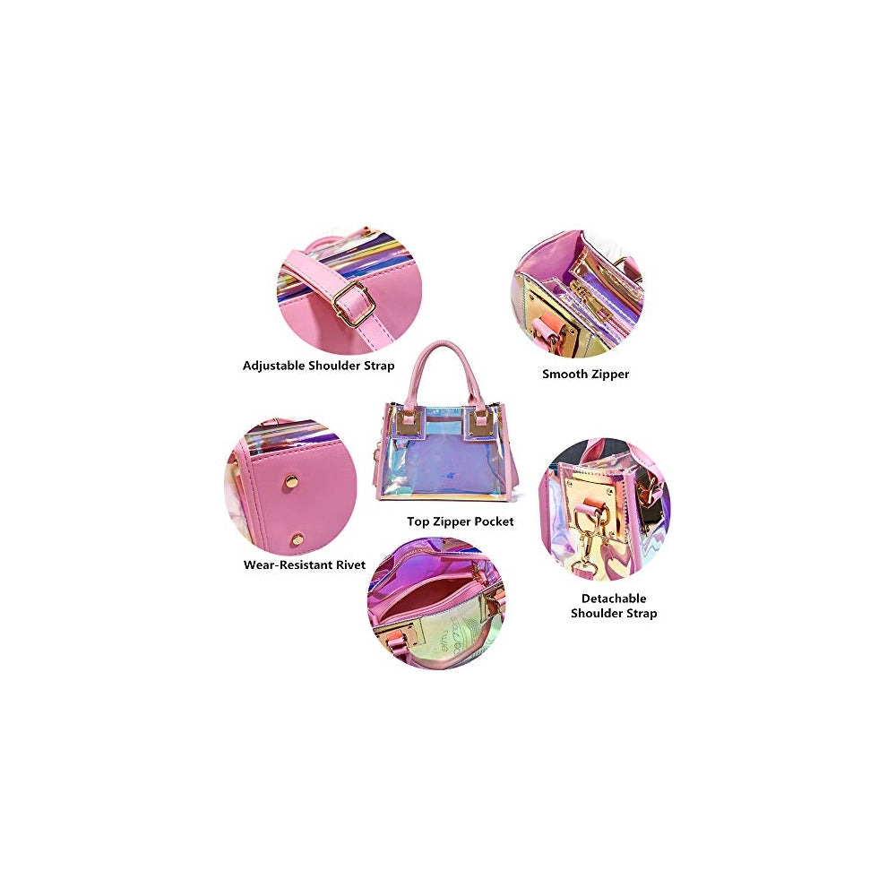 Bolsos cruzado transparente para mujer 2 en 1