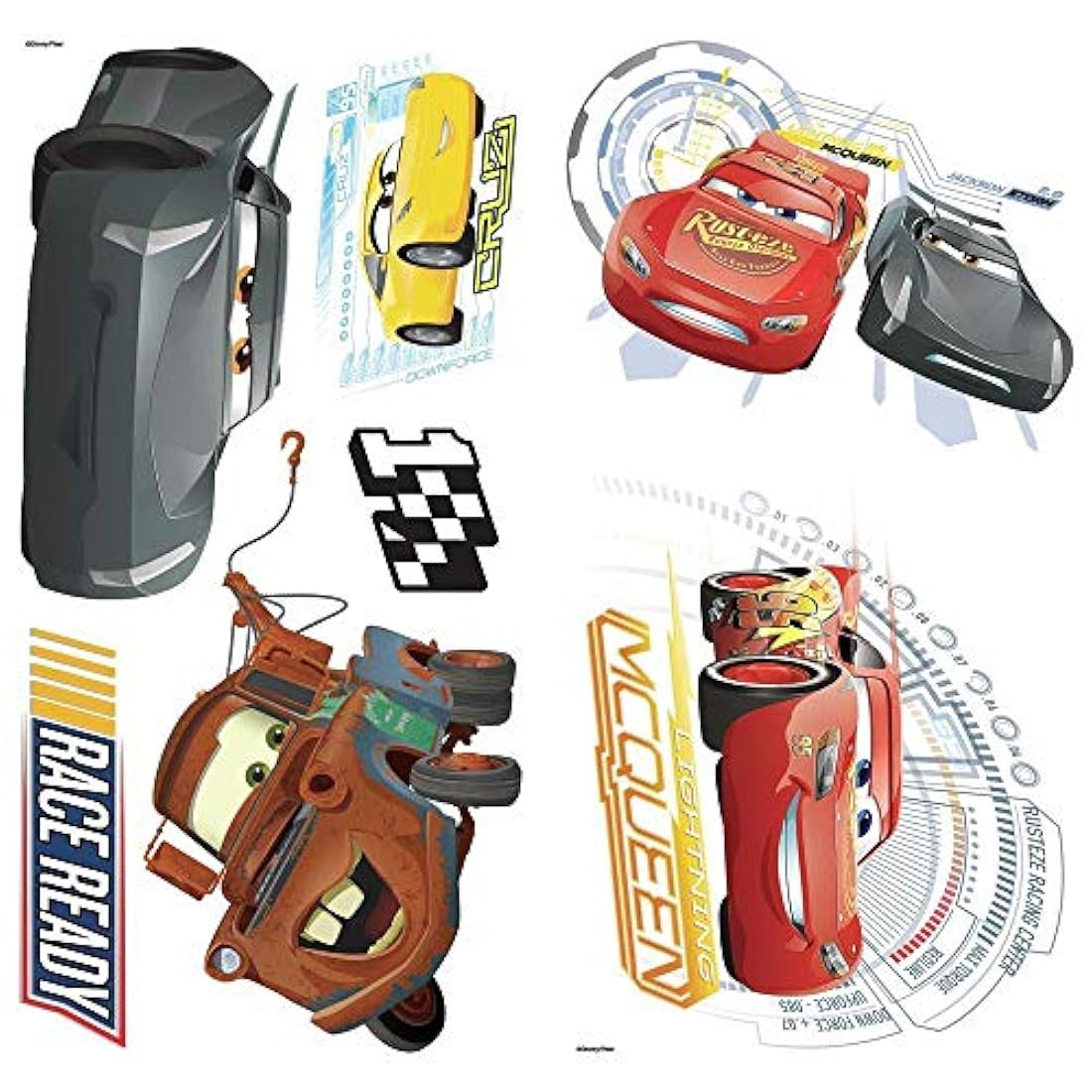 RoomMates Disney Pixar Cars 3 Adhesivo decorativo para pared