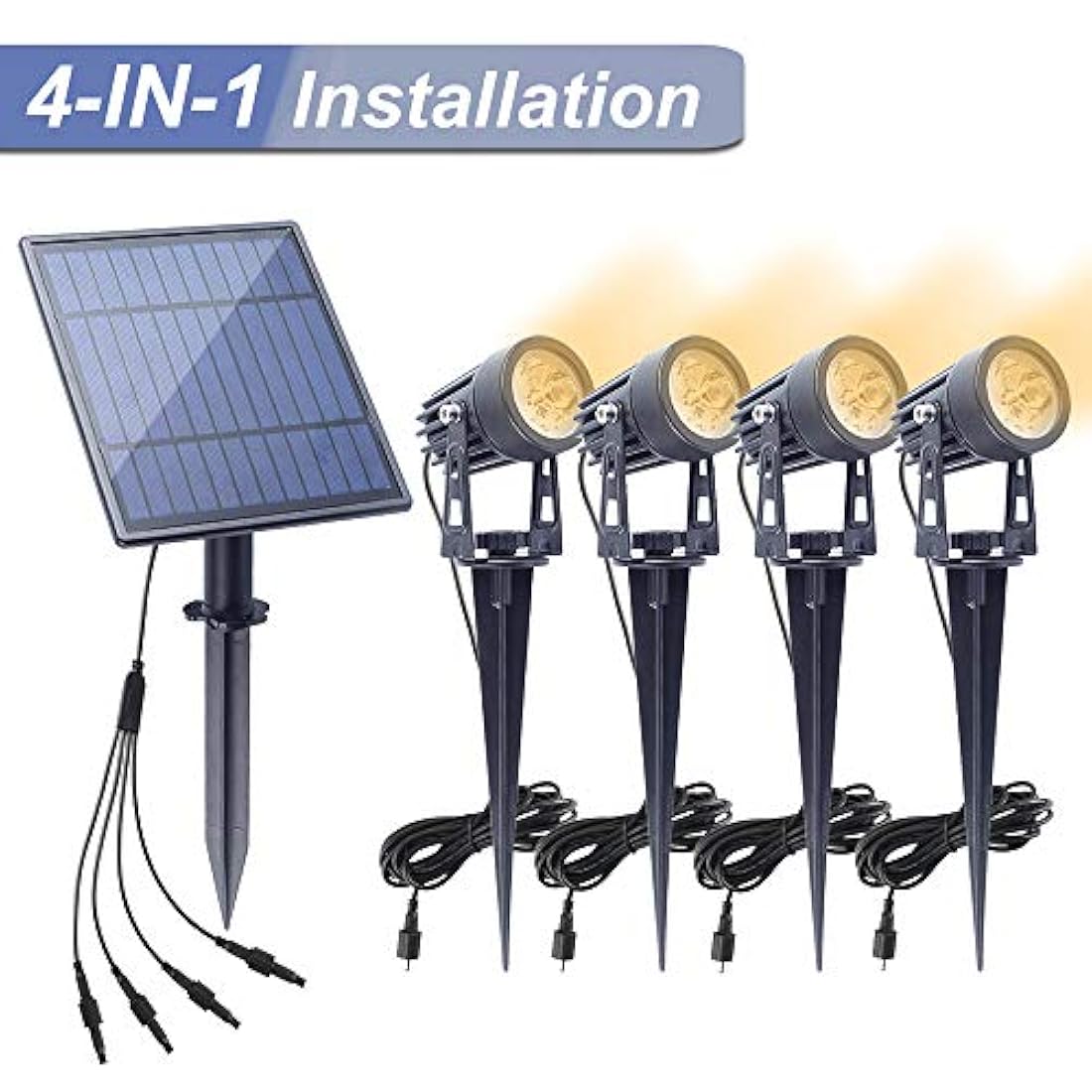 APONUO  Foco solar solar para exteriores de bajo voltaje