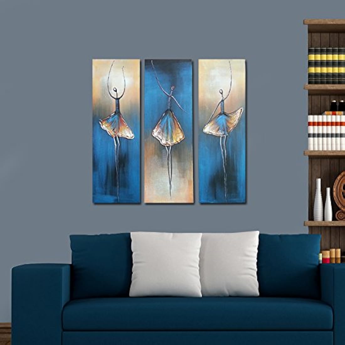 Wieco Art Dancing Girls - Pintura al óleo 100% pintada