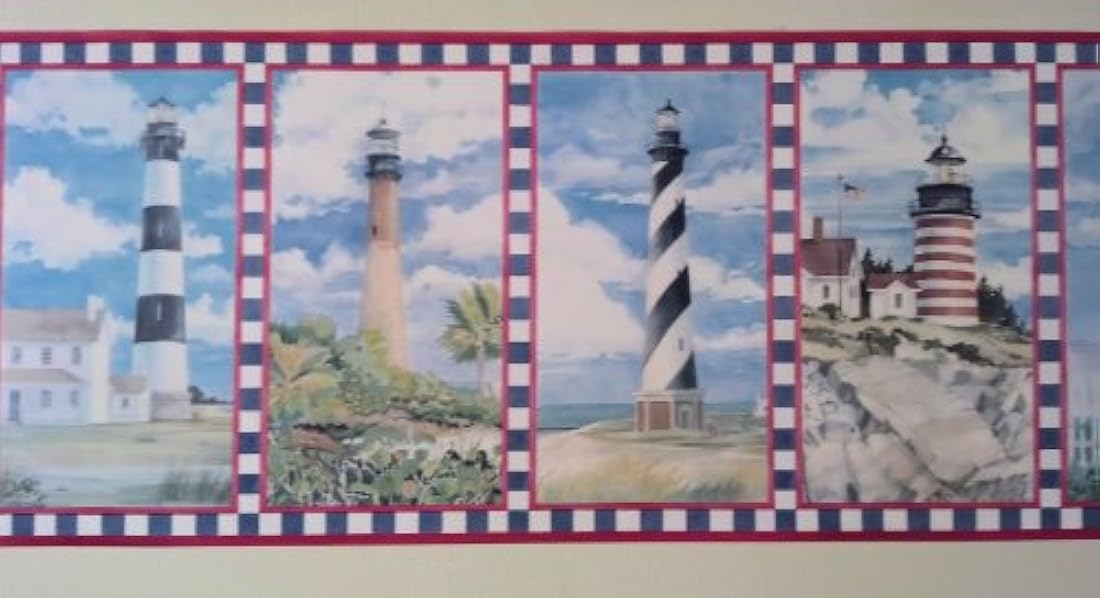 Cenefa pre-pegada decorativa para pared diseño Faro(5 yards)