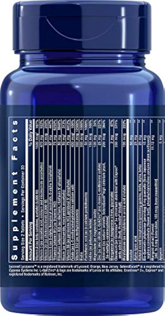 Life Extension Dos por día (suplemento multivitaminas y minerales de alta potencia), 60 tabletas