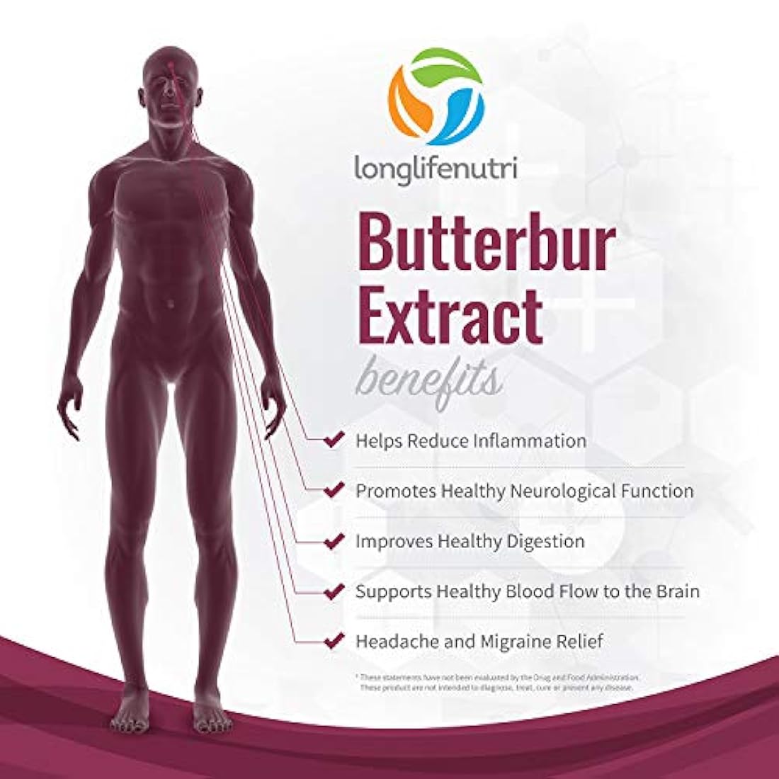 Extracto de mantequilla,180 migraña,dolor de cabeza y fiebre