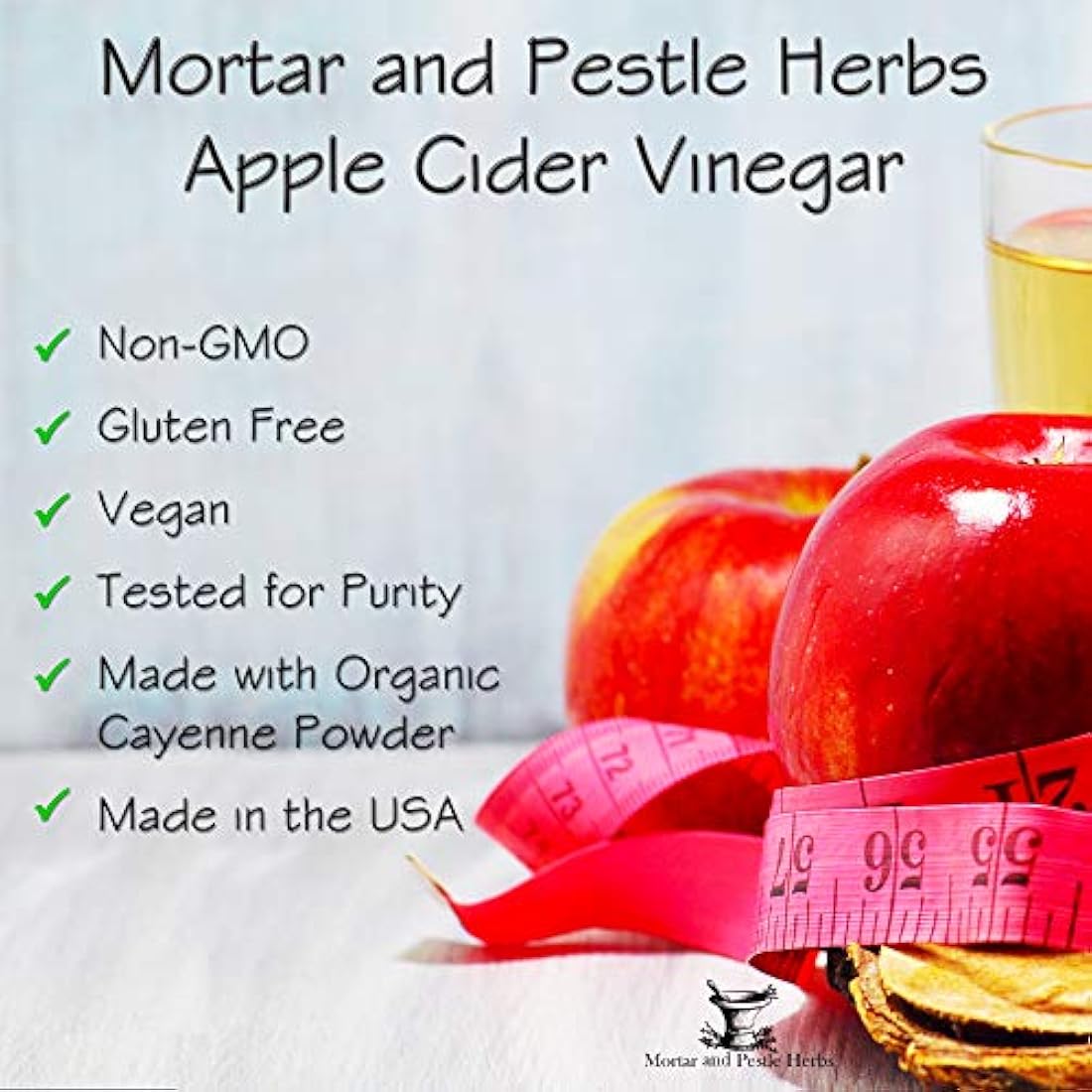 Hierbas de mortero y maja - Cápsulas de vinagre de sidra