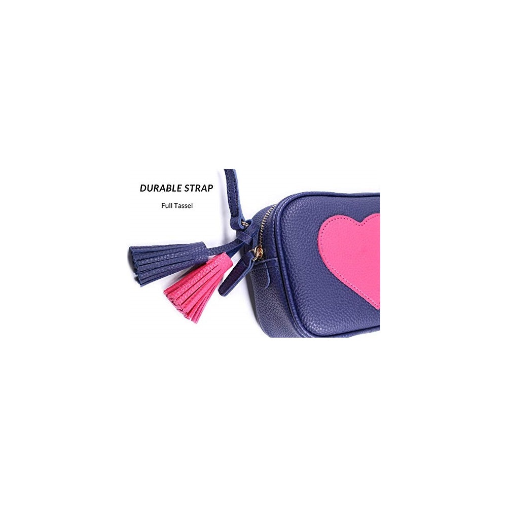 Bolsos bandolera pequeño ligero de piel con borla para niña