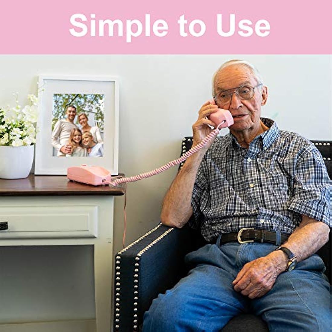 Trimline Teléfono con cable, Señoras Rosa