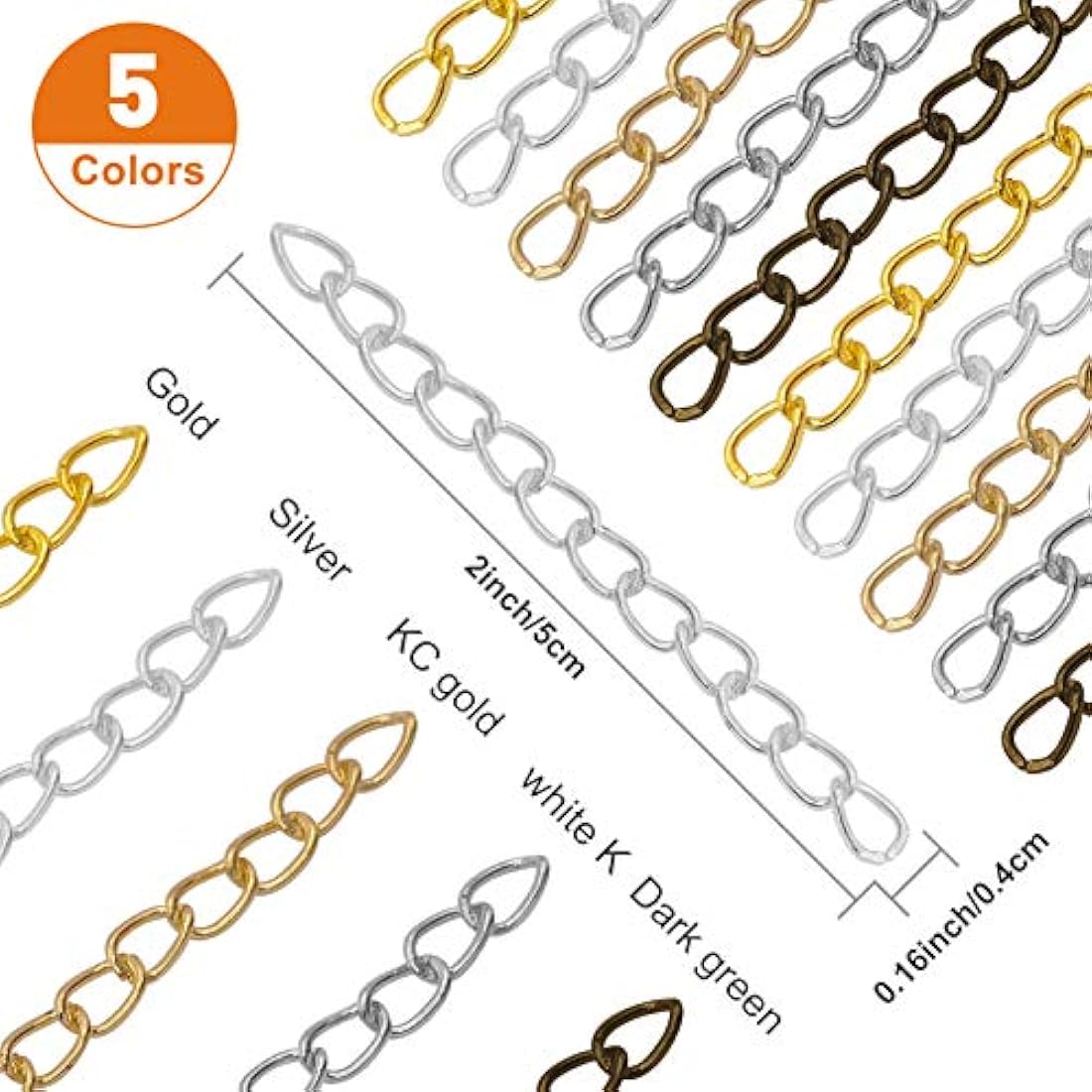 Extensor de cadena de 250 piezas para hacer joyas