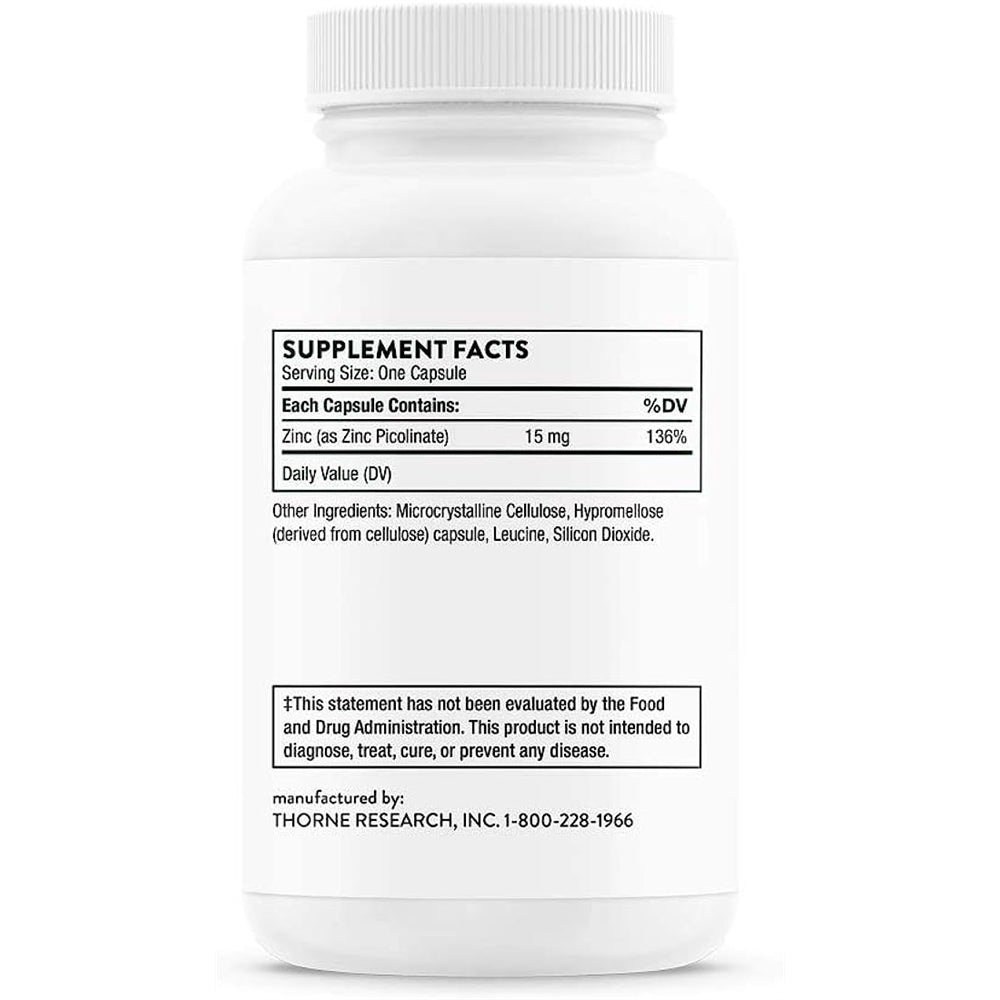 Suplementos Picolinato de zinc de 15 mg altamente absorbible