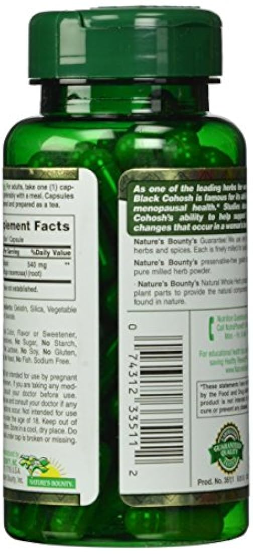 Nature's Bounty Hierba entera Cohosh Negro 0.019 onzas