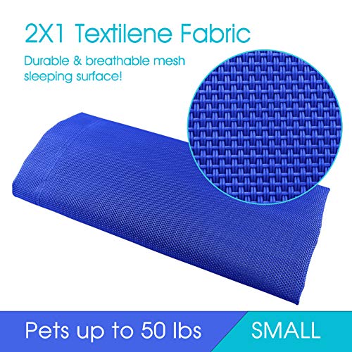 Cama elevada con marco de acero para mascotas estilo catre