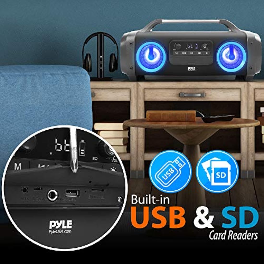 Parlante portátil inalámbrico Bluetooth PYLE-HOME PBMSPG144