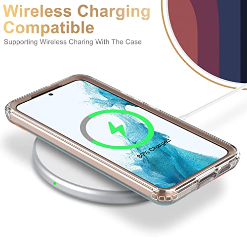 ESDOT Funda para Samsung Galaxy S22, grado militar, prueba de caídas de 21 pies, resistente con diseños de moda para mujeres y niñas, funda protectora para Galaxy S22 de 6.1 pulgadas, bonito arco iris