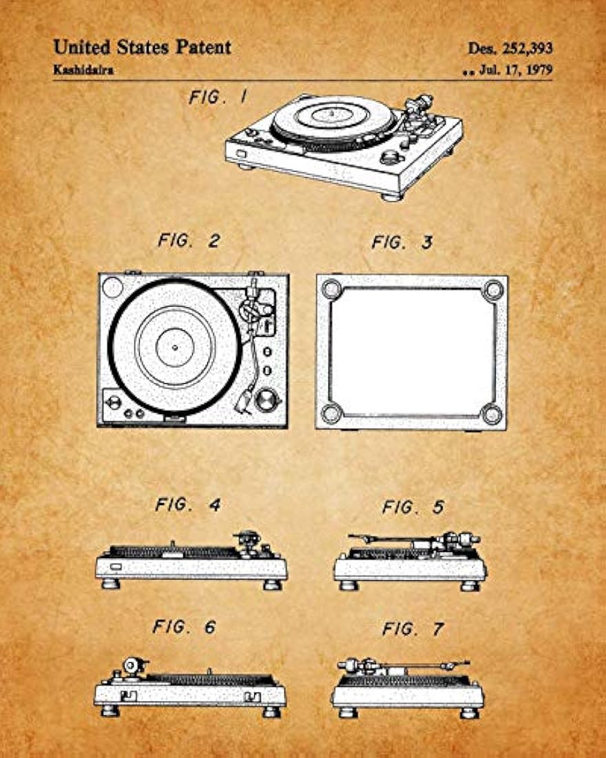 Impresiones de arte de pared de patente de reproductor