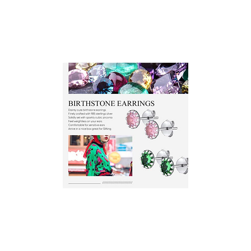 Aretes de plata con colgante de piedra natal infinita