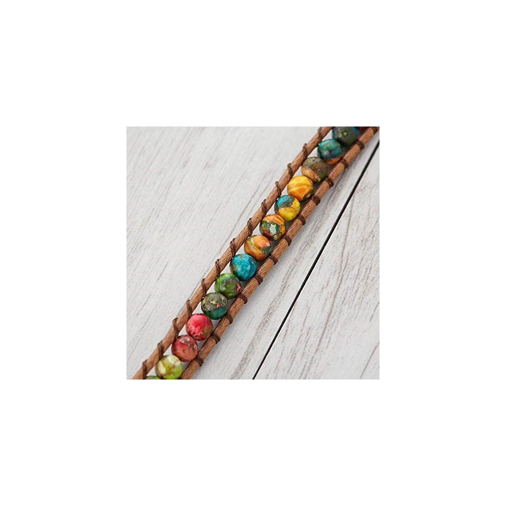 Pulseras y tobilleras de jaspe imperial hechas a mano