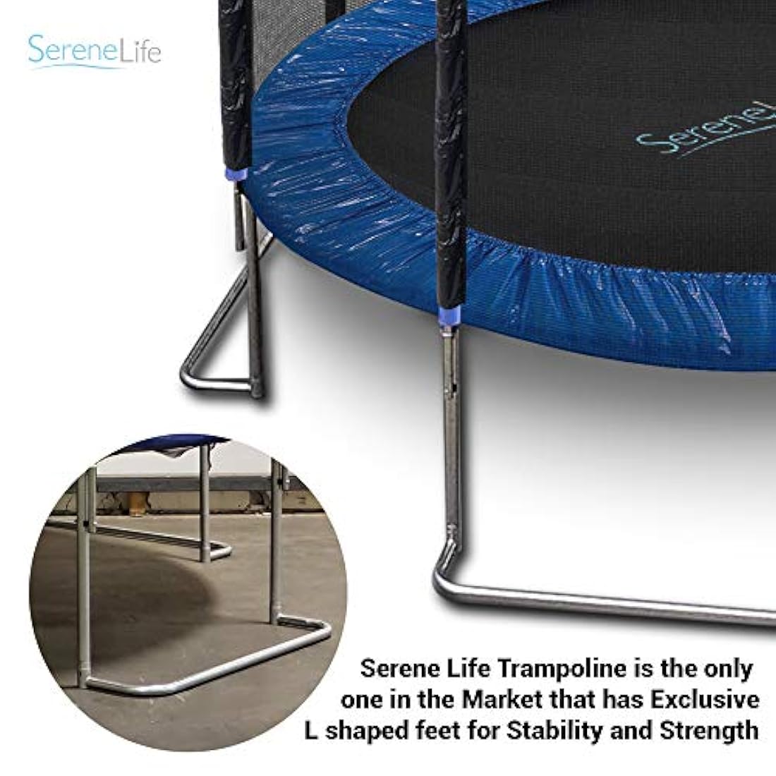 Trampolín deportivo para patio trasero SERENELIFE SLTRA8BL