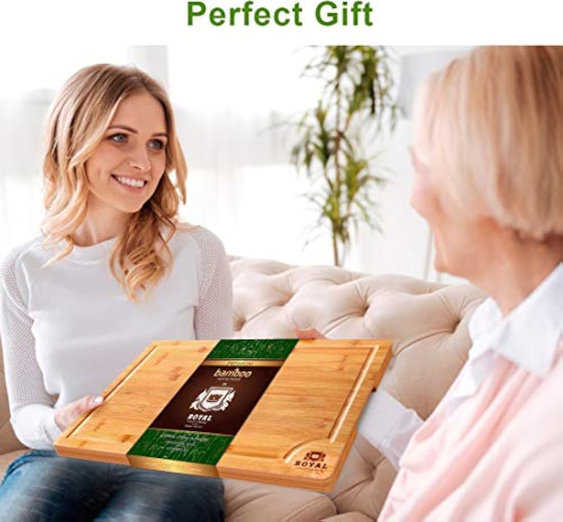 Tabla de cortar de bambú orgánico con ranura para jugo