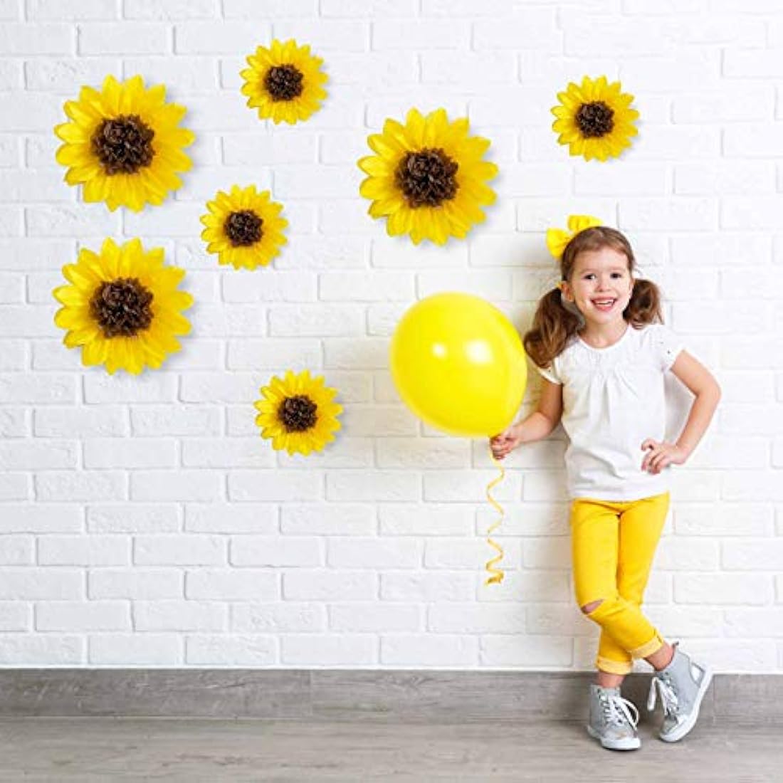 Pomos de papel de girasol para decoración de fiestas