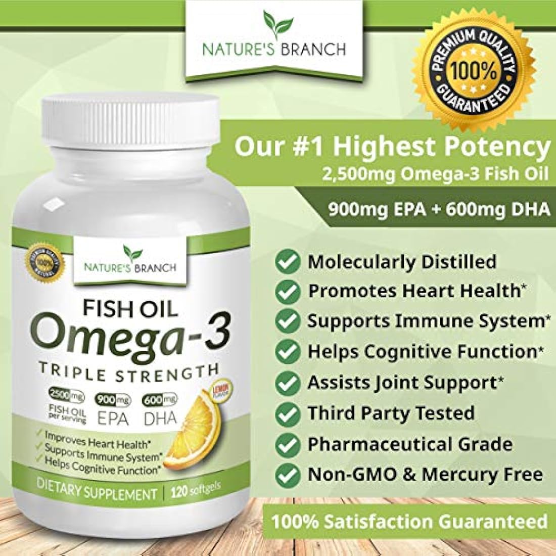 aceite de pescado 2500 mg sin quemar de alta potencia,