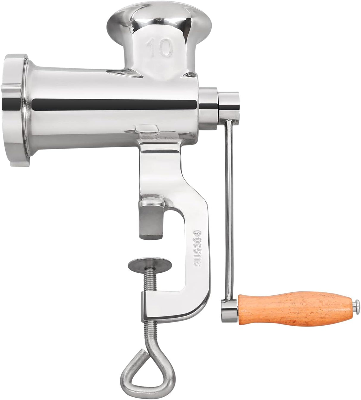 Molino de carne manual de acero inoxidable, 2 platos, 1.8" clamp