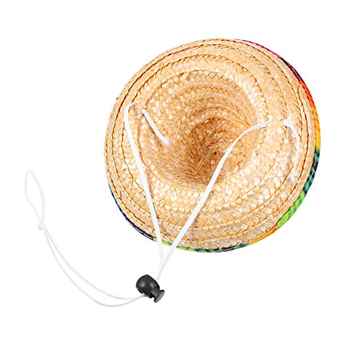 Sombrero para perro, poncho de serape para mascotas, disfraz divertido para perro, multicolor, ajustable, poncho mexicano, sombrero de paja, ropa de Chihuahua, para decoraciones de fiesta mexicana (pequeño)