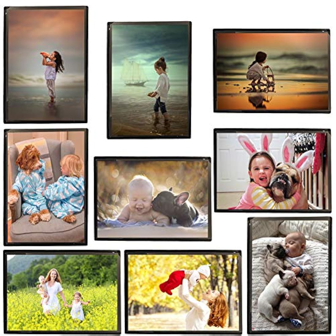 15 imánes tipo marco de fotos para nevera (negro)