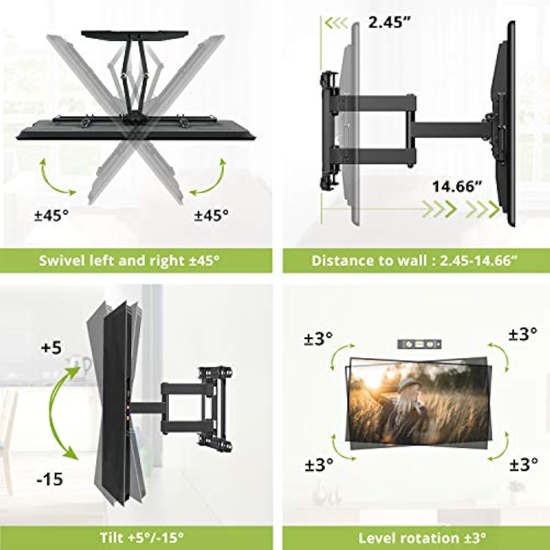 Soporte de pared para televisor de 42-80