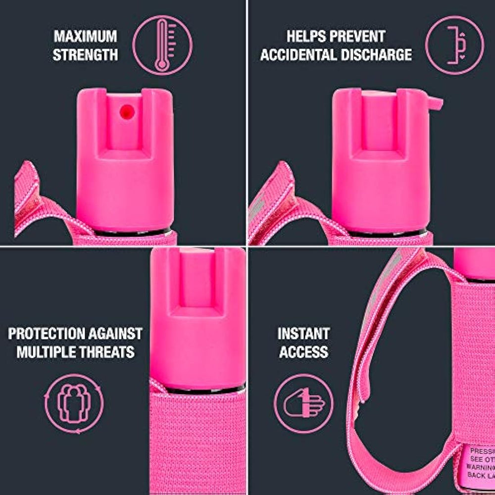 SABRE Red Runner Pepper Gel - Fuerza de policía con correa de mano ajustable (calor máximo con 35 quemaduras) - Viene con alarma personal opcional con clip y luz LED (120dB Alarma de hasta 600', 607.0 ft de distancia)