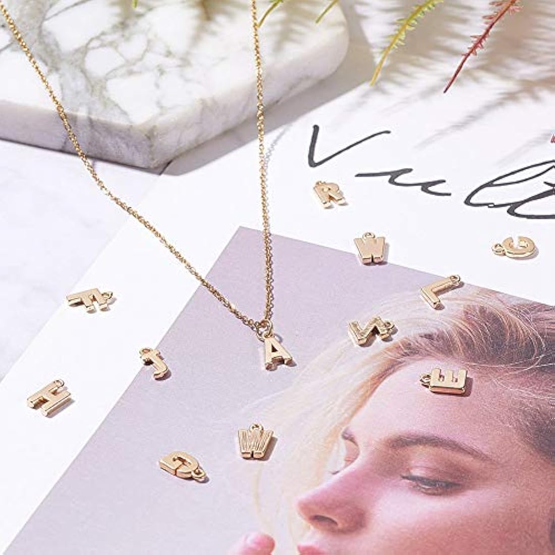 Dijes y medallas 1 juego de cuentas de aleación con letras