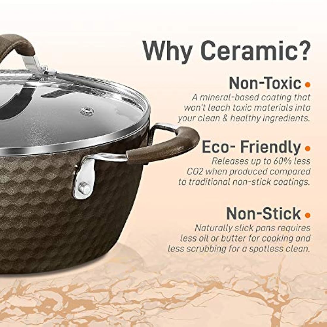 Olla duradera antiadherente NutriChef PRTNCCW11COFDOP