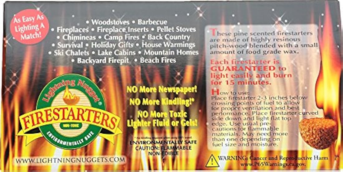 Lightning Nuggets N100SEB Firestarters pepitas para encender