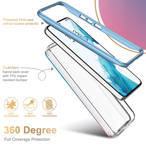 ESDOT Funda para Samsung Galaxy S22, grado militar, prueba de caídas de 21 pies, funda resistente con diseños de moda rosa azul para mujeres y niñas, funda protectora para Galaxy S22 de 6.1 pulgadas