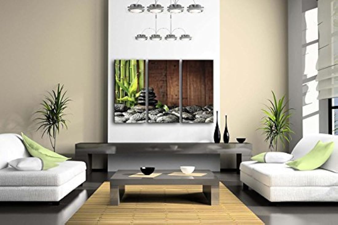 Cuadro de 3 paneles para pared con diseño de balneario