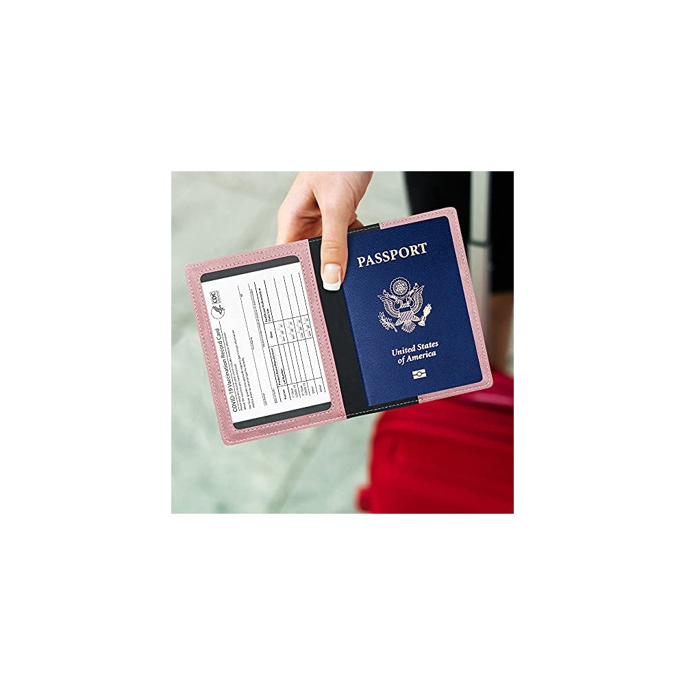 Porta Documentos y Tarjetas de piel sintética rosa