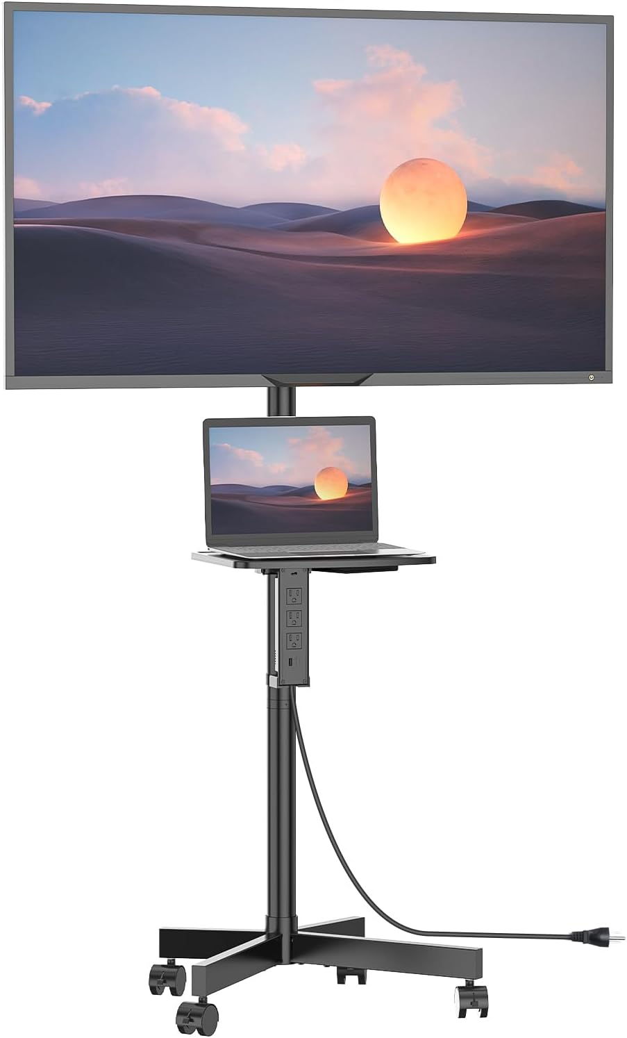 Soporte de TV con ruedas carrito de TV móvil de pantalla