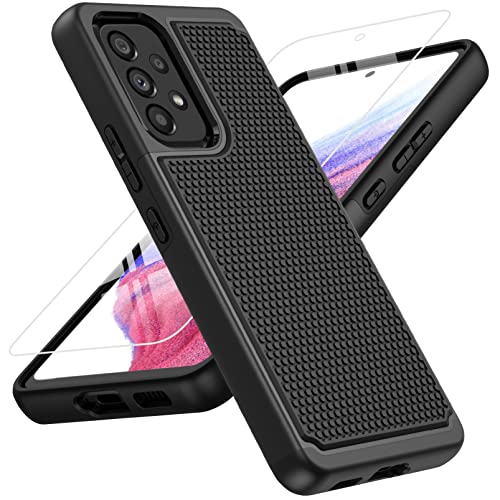 Funda para Samsung Galaxy A53 5G (Galaxy A53 5G UW): funda protectora de doble capa resistente a prueba de golpes, resistente con parte trasera texturizada antideslizante, protección militar, 6.5 pulgadas (negro mate)