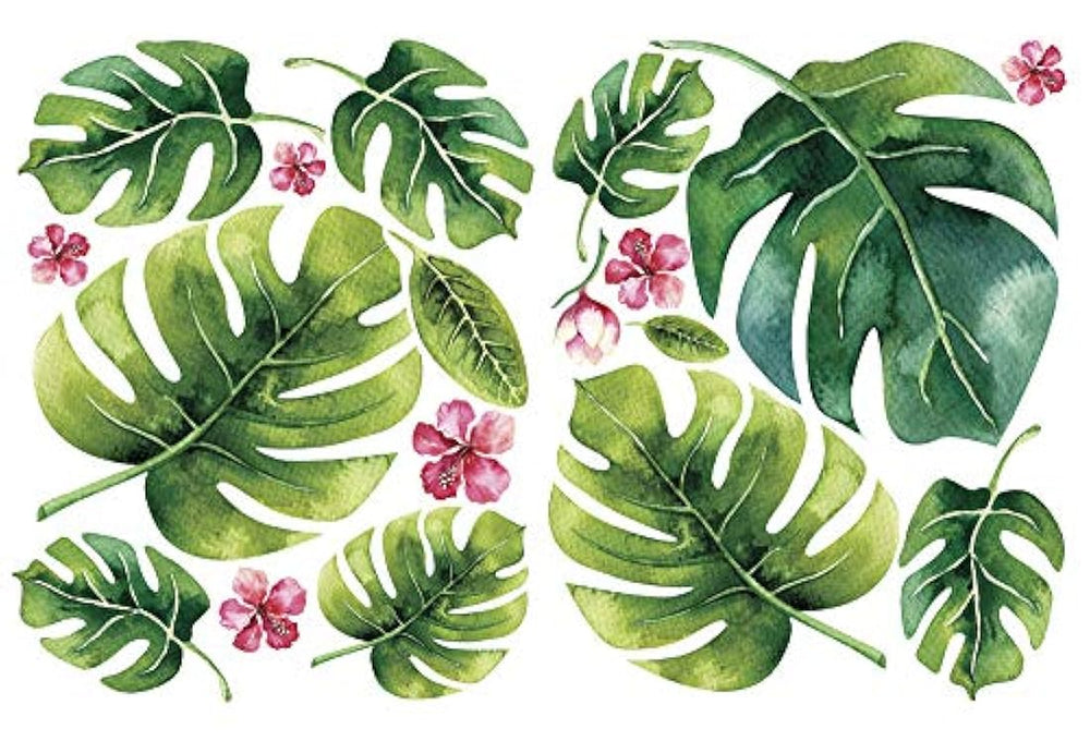 Pegatinas de pared con diseño de hojas de palma tropicales