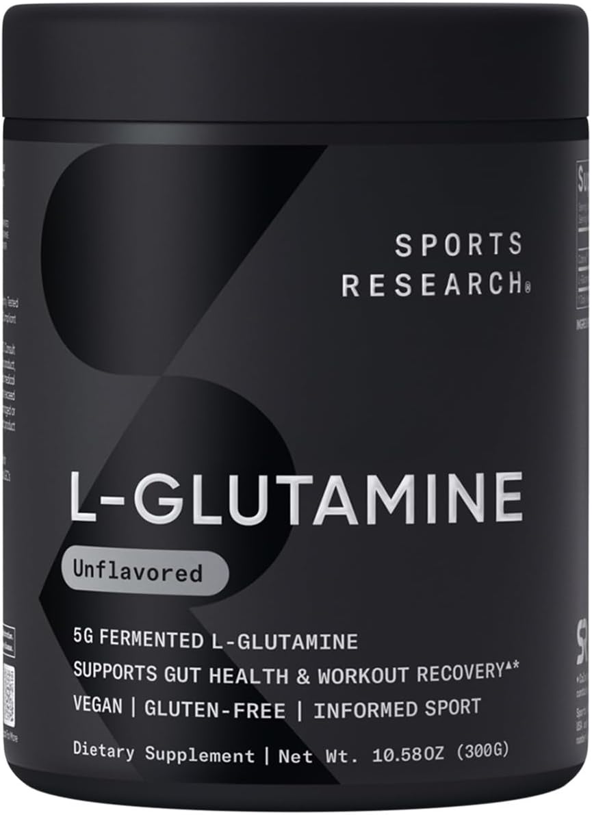 L-Glutamina en Polvo - Sports Research - 5g por Porción - 300g