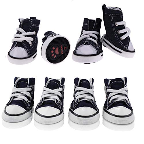 Botas, zapatillas y zapatos deportivos de lona para cachorros de abcGoodefg, zapatos casuales no deslizantes para exteriores, suela de goma y tela interna de algodón suave, Azul