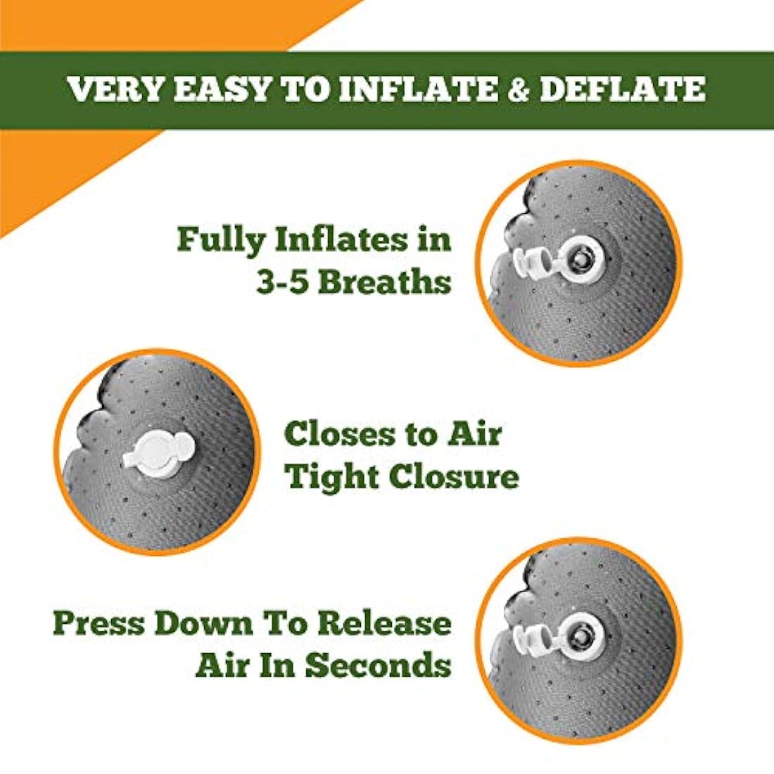 Almohada de camping - grande, hinchable, ultraligera