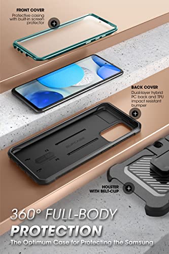 SUPCASE Unicorn Beetle Pro Series - Funda para Samsung Galaxy A53 5G (2022), funda resistente de cuerpo completo y funda con soporte con protector de pantalla integrado (pavo real)