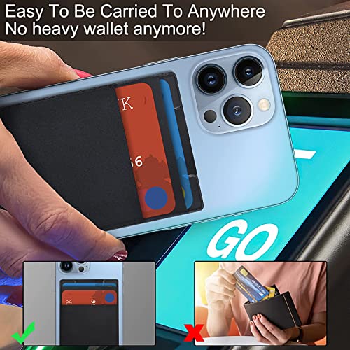 Cartera magnética compatible con iPhone 13 Pro Max/13 Pro/13/13 Mini, doble tela elástica con bolsillos para tarjetas para iPhone 12 Pro Max Mini, color negro