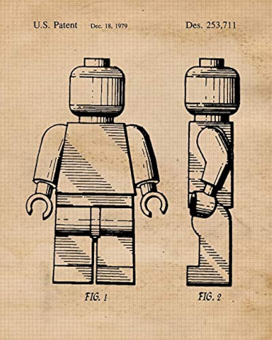Impresiones de carteles vintage de patentes de Lego