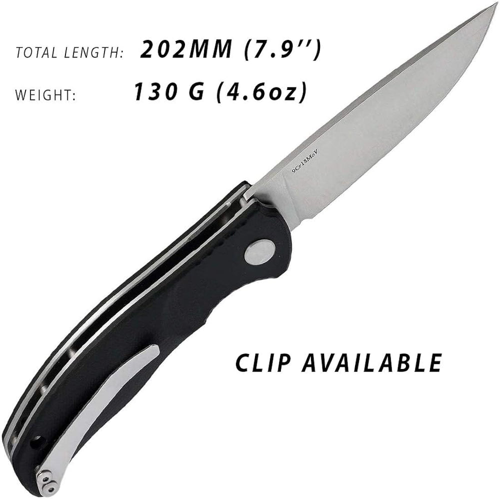 Navaja de bolsillo navaja plegable negra con mango G10