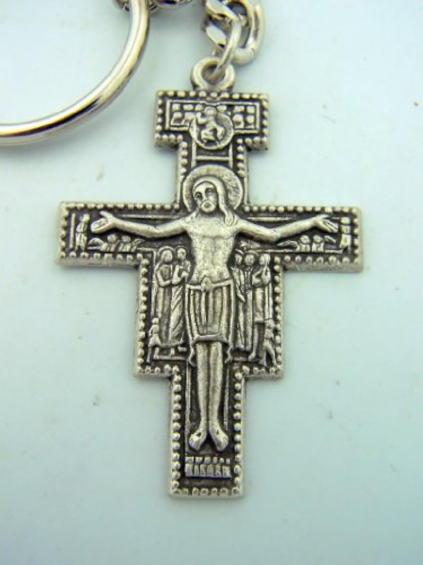 Cadena de plata tono la Cruz Crucifijo de San Francisco