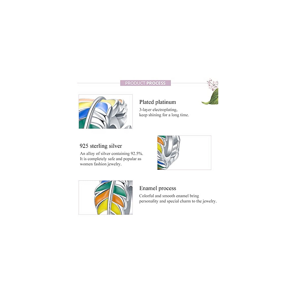 Dijes y Medallas de plata de ley con diseño de plumas