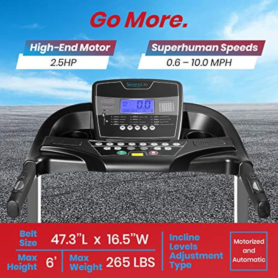 Caminadora digital de ejercicio plegable SereneLife SLFTRD35