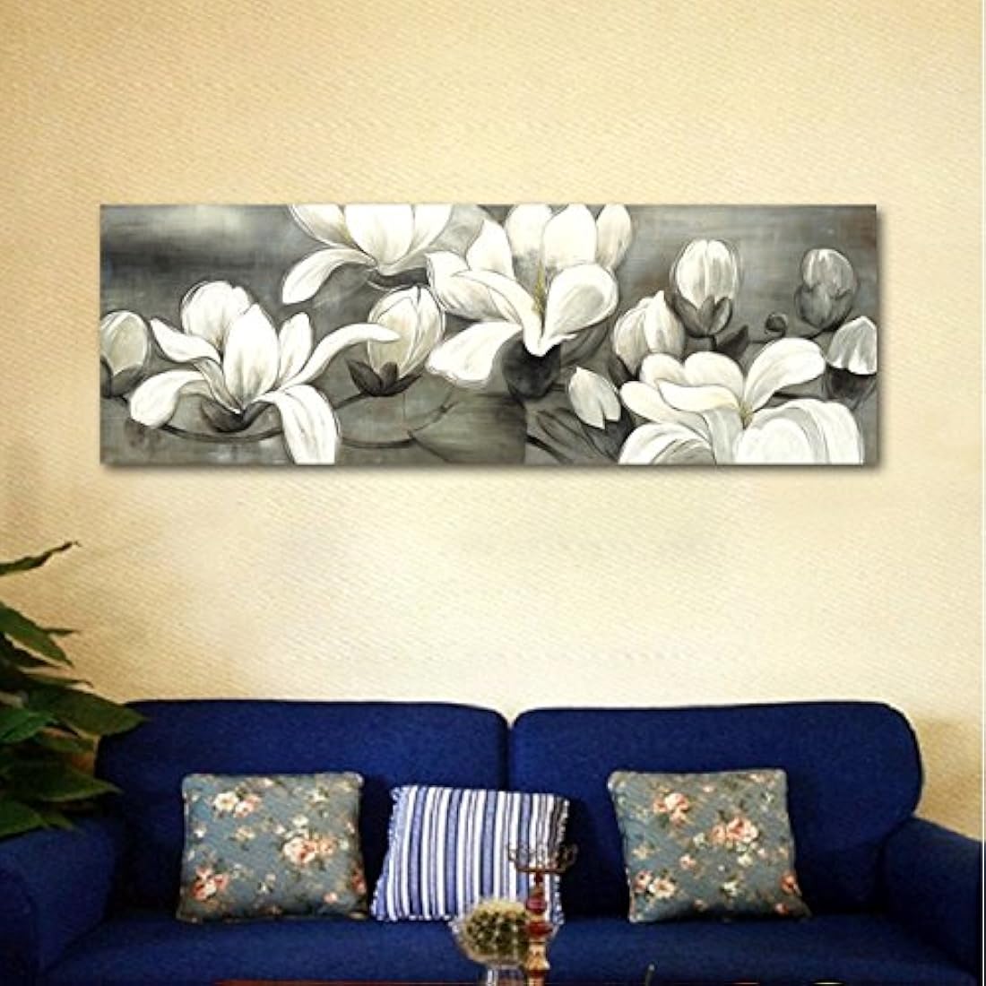 Wieco Art - Ilustraciones de magnolia moderno en lona.